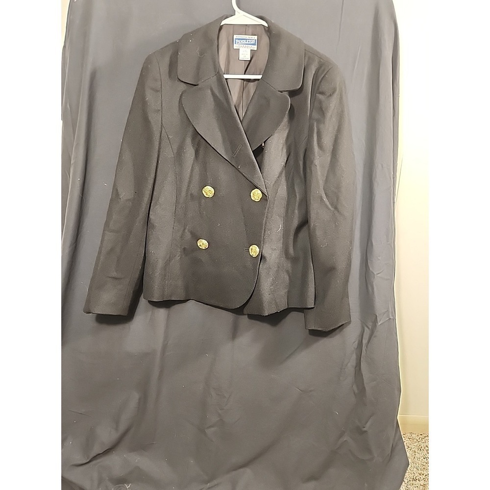 VTG Pendleton 100% Virgin Wool Black Blazer Jacket Made in USA Women's 12